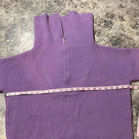 Lili Sidonio Zip Turtleneck Knit Purple Sweater Women’s Small - Picture 11 of 12